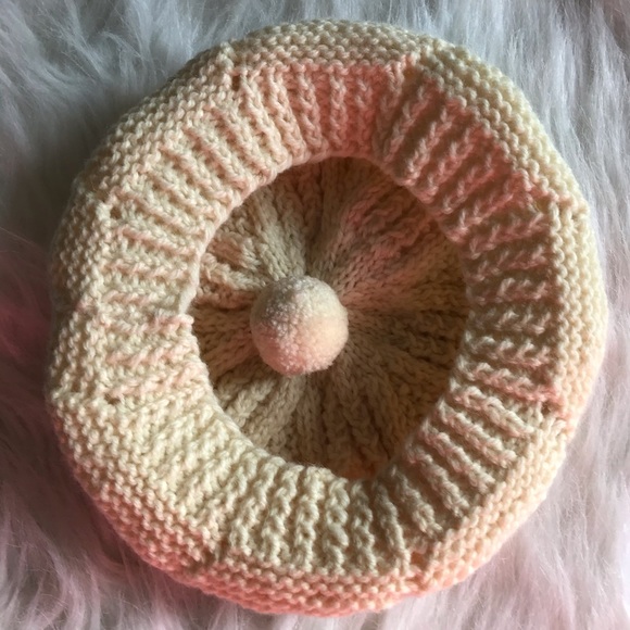 Cream Hand Knitted Wool Beret - Picture 7 of 8